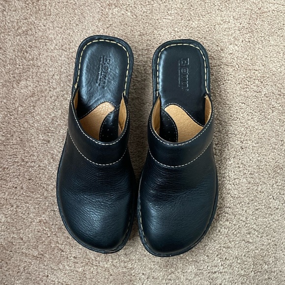 Born black leather slip on clogs - Picture 2 of 7